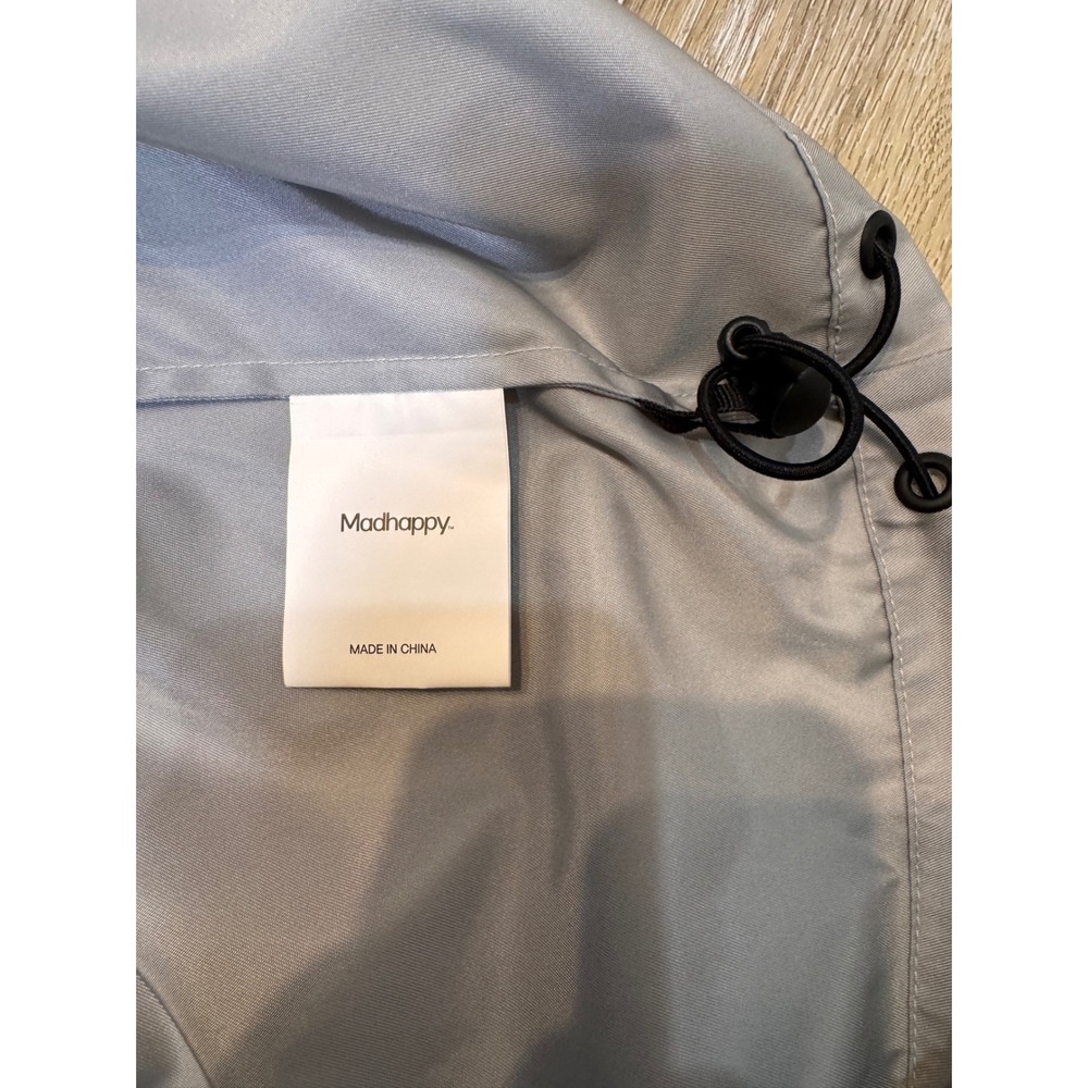 Madhappy‎ Lightweight Anorak Hoodie Pullover Jacket Grey Nylon Windbreaker Small - Picture 8 of 11